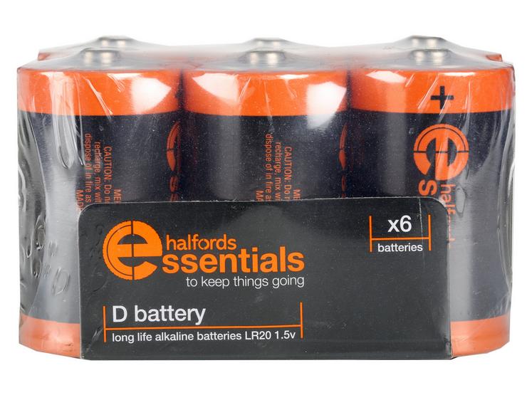 Halfords Essential Batteries D x6