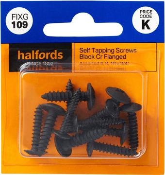 Halfords Assort Self tapping screws Black (FIXG109)