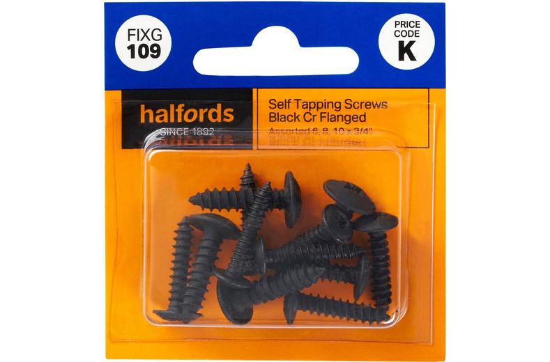 Halfords Assort Self tapping screws Black (FIXG109) Halfords Assort Self tapping screws Black (FIXG109)