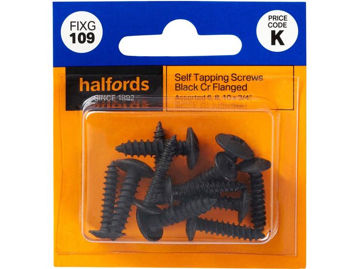 Halfords Assort Self tapping screws Black (FIXG109)