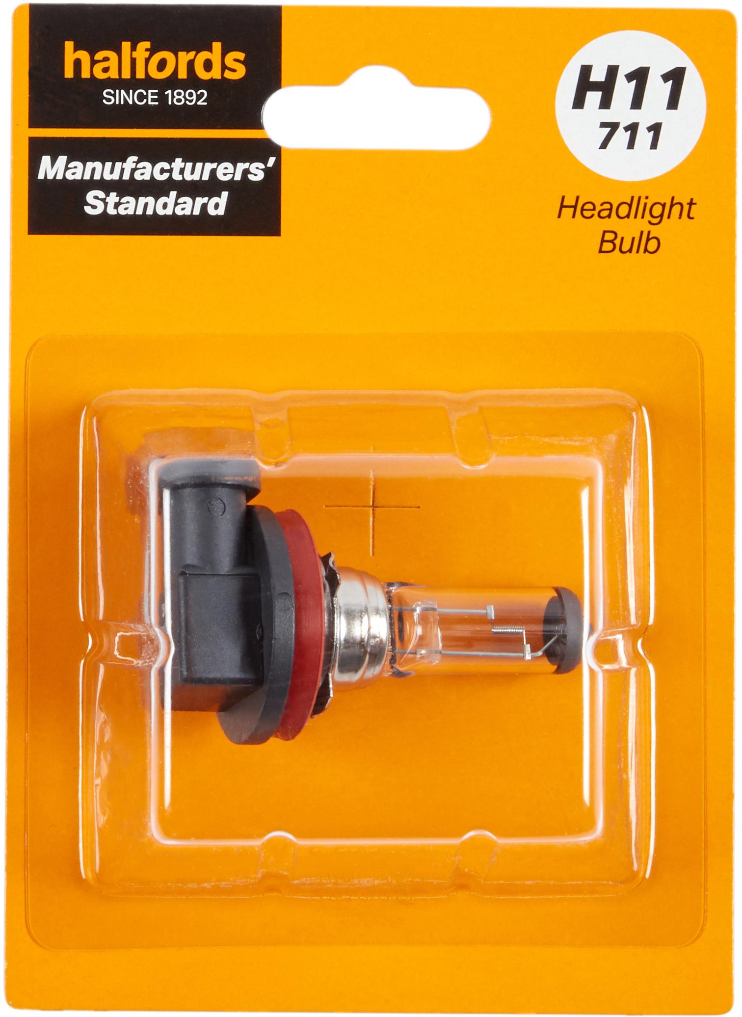 H11 711 Car Headlight Bulb Manufacturers Standard Halfords Single Pack