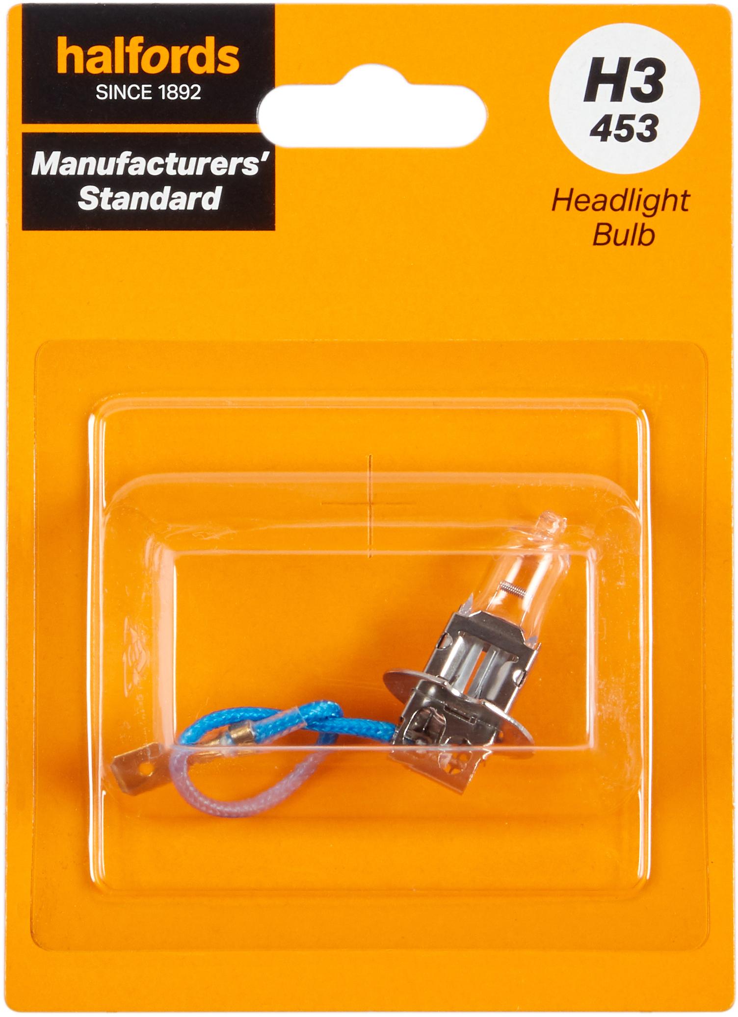 H3 453 Car Headlight Bulb Manufacturers Standard Halfords Single Pack