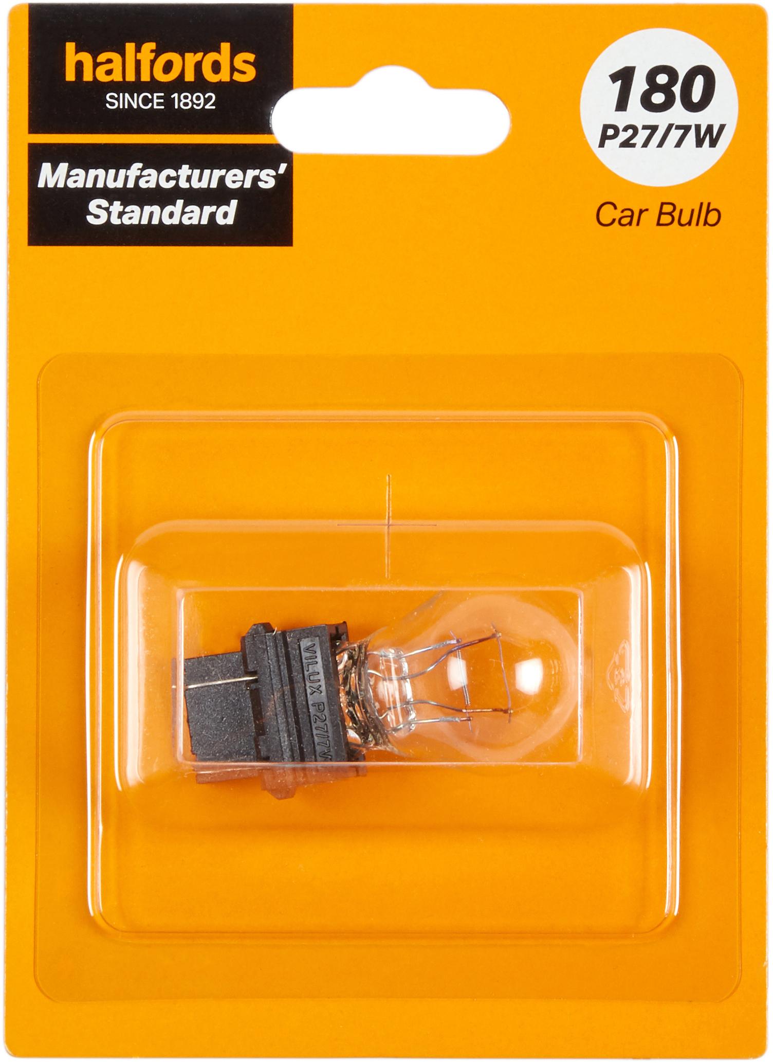 180 P27/7W Car Bulb Manufacturers Standard Halfords Single Pack