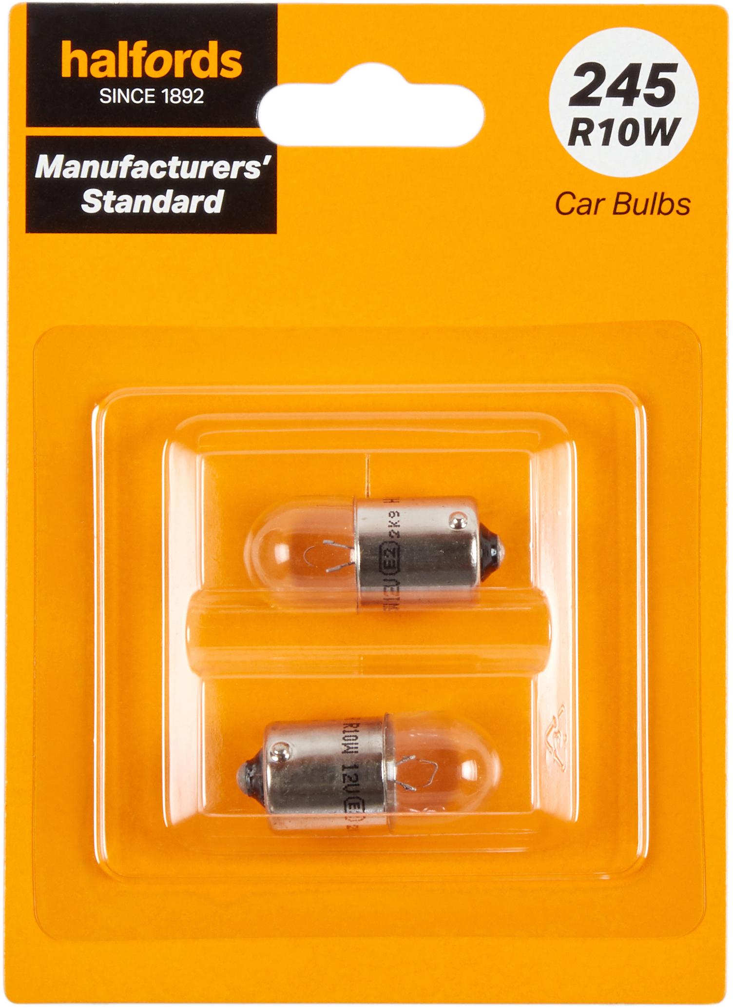 245 R10W Car Bulb Manufacturers Standard Halfords Twin Pack Halfords UK