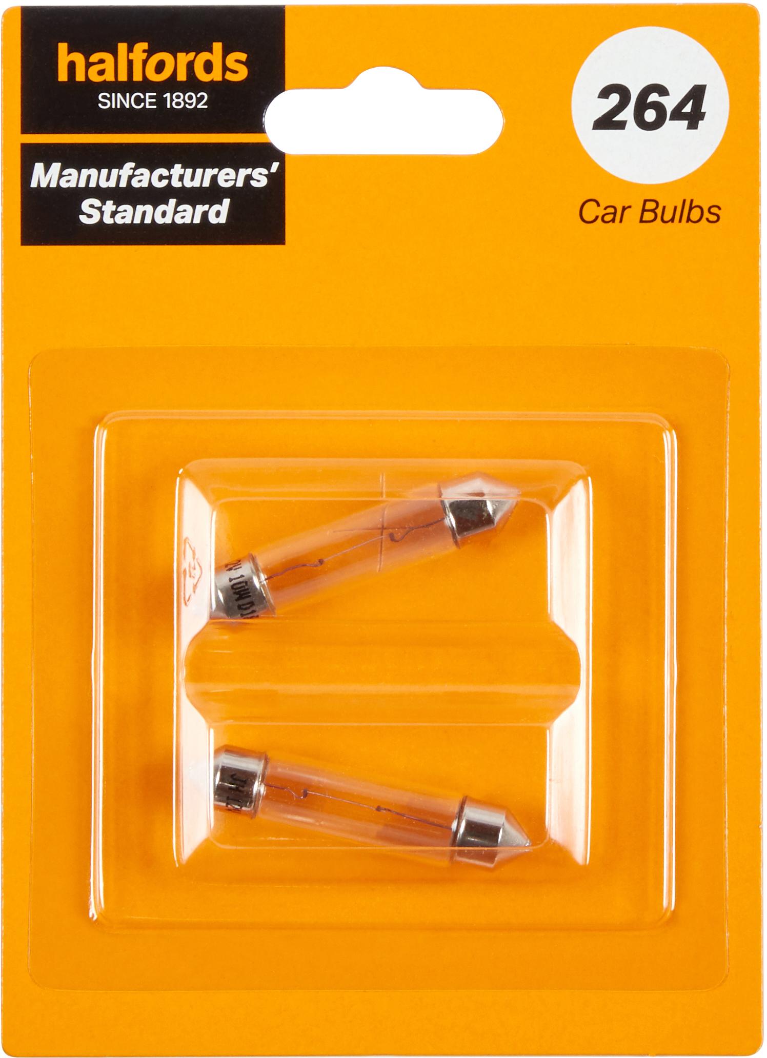 264 Car Bulb Manufacturers Standard Halfords Twin Pack