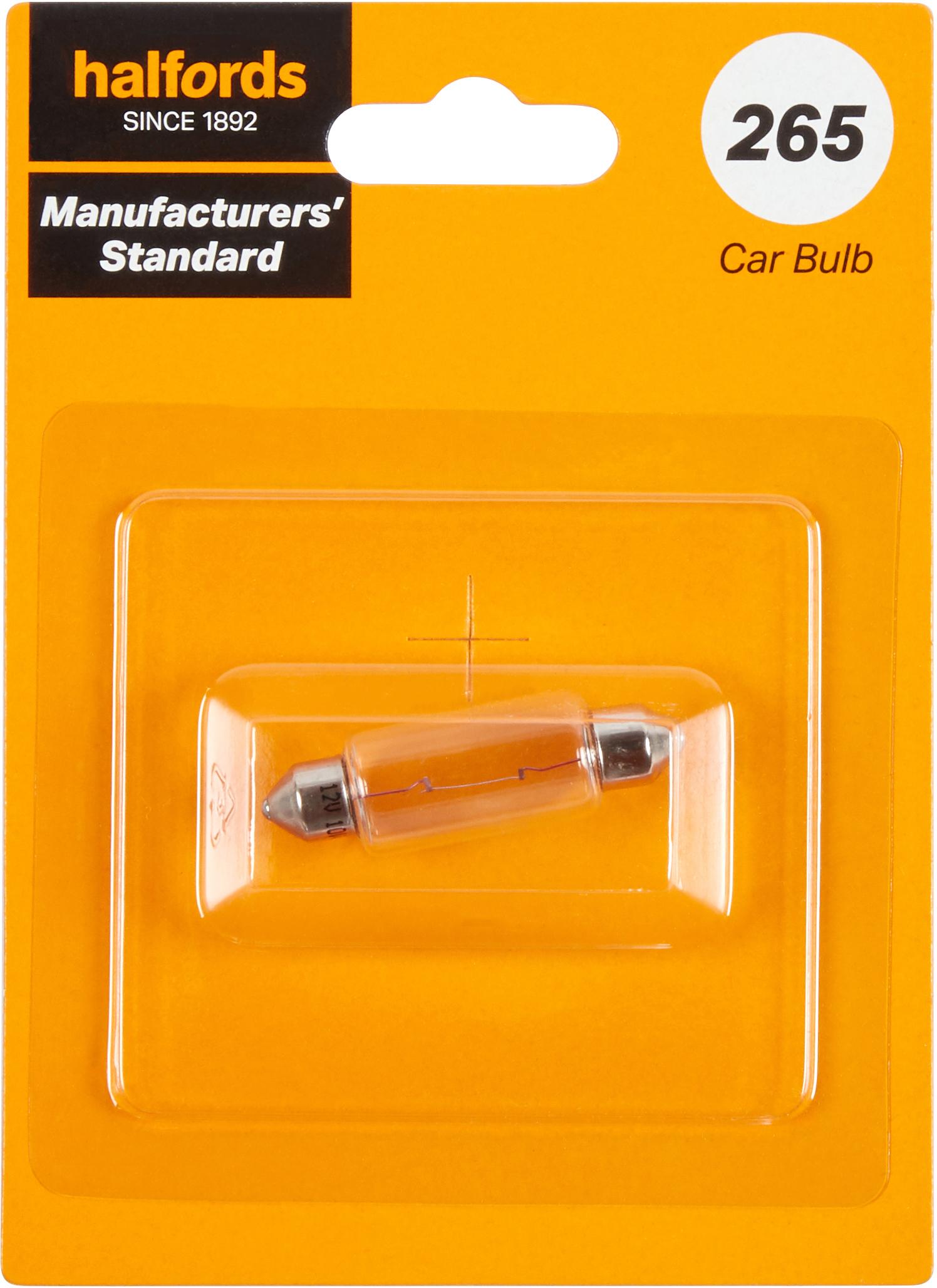 265 Car Bulb Manufacturers Standard Halfords Single Pack