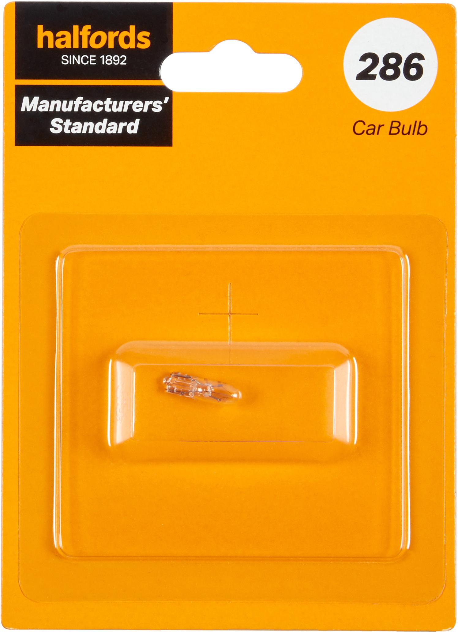 286 Car Bulb Manufacturers Standard Halfords Single Pack