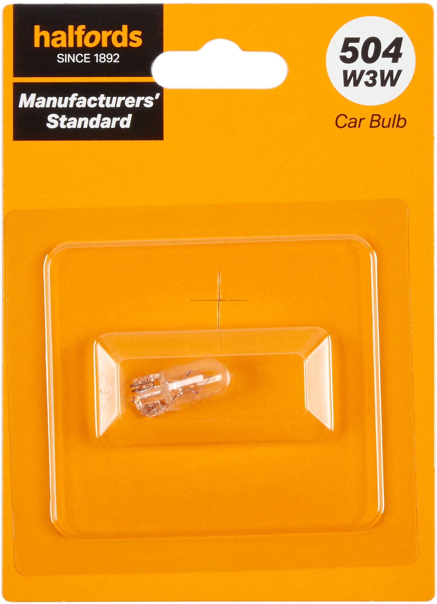 504 W3W Car Bulb Manufacturers Standard Halfords Single Pack