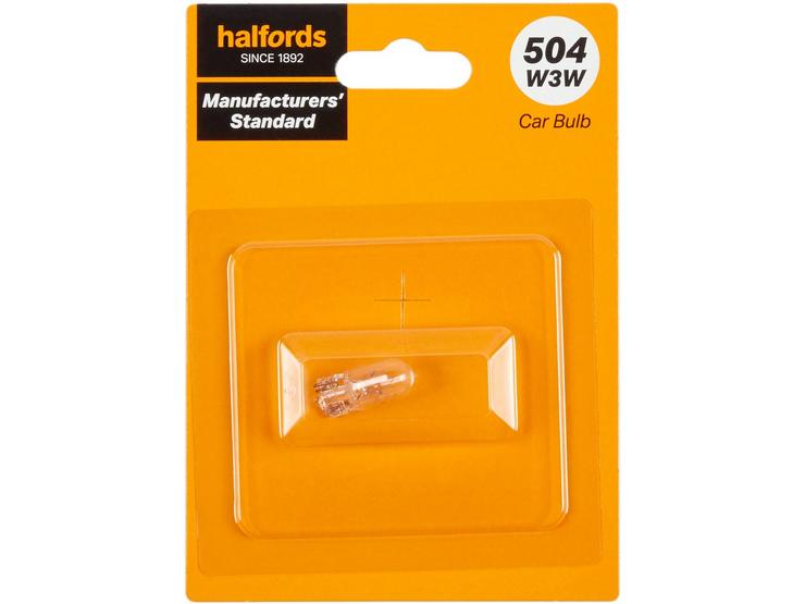 504 W3W Car Bulb Manufacturers Standard Halfords Single Pack