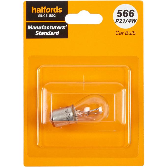 566 P21/4W Car Bulb Manufacturers Standard Halfords Single Pack