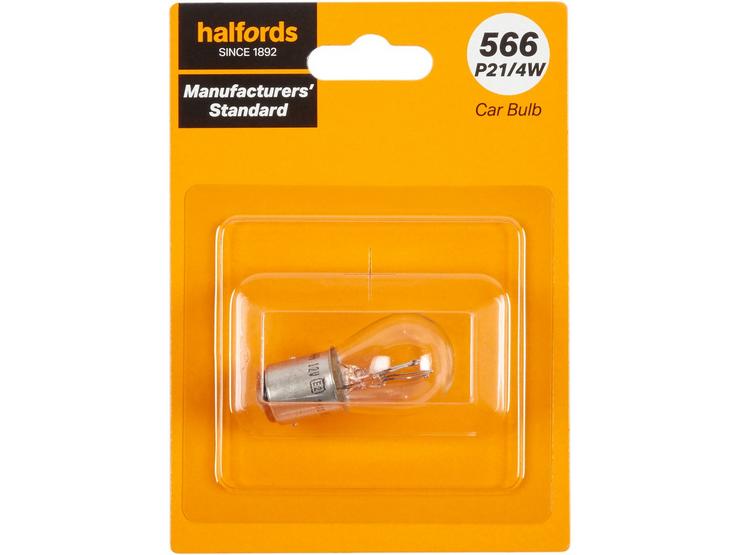 566 P21/4W Car Bulb Manufacturers Standard Halfords Single Pack