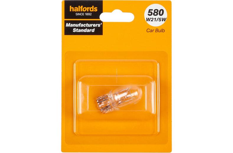 580 W21/5W Car Bulb Manufacturers Standard Halfords Single Pack 580 W21/5W Car Bulb Manufacturers Standard Halfords Single Pack