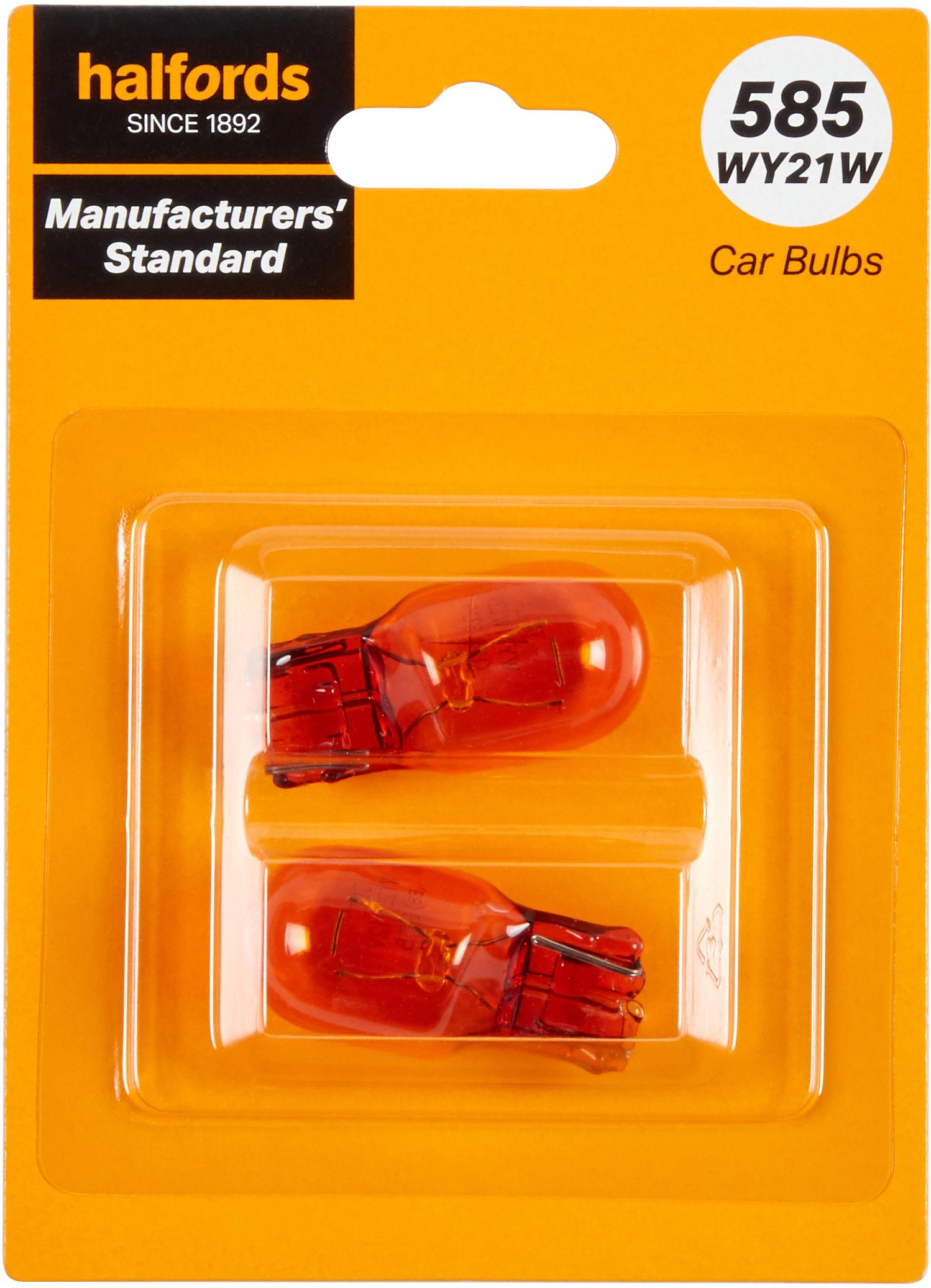 585 Wy21W Car Bulb Manufacturers Standard Halfords Twin Pack