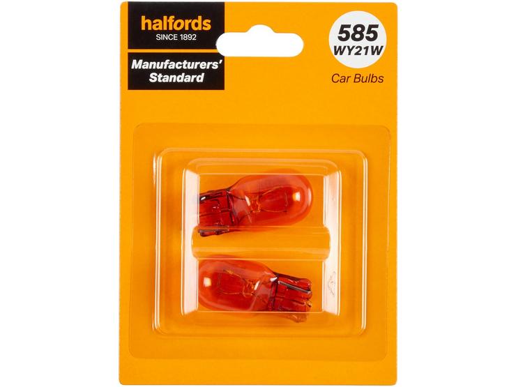 585 WY21W Car Bulb Manufacturers Standard Halfords Twin Pack