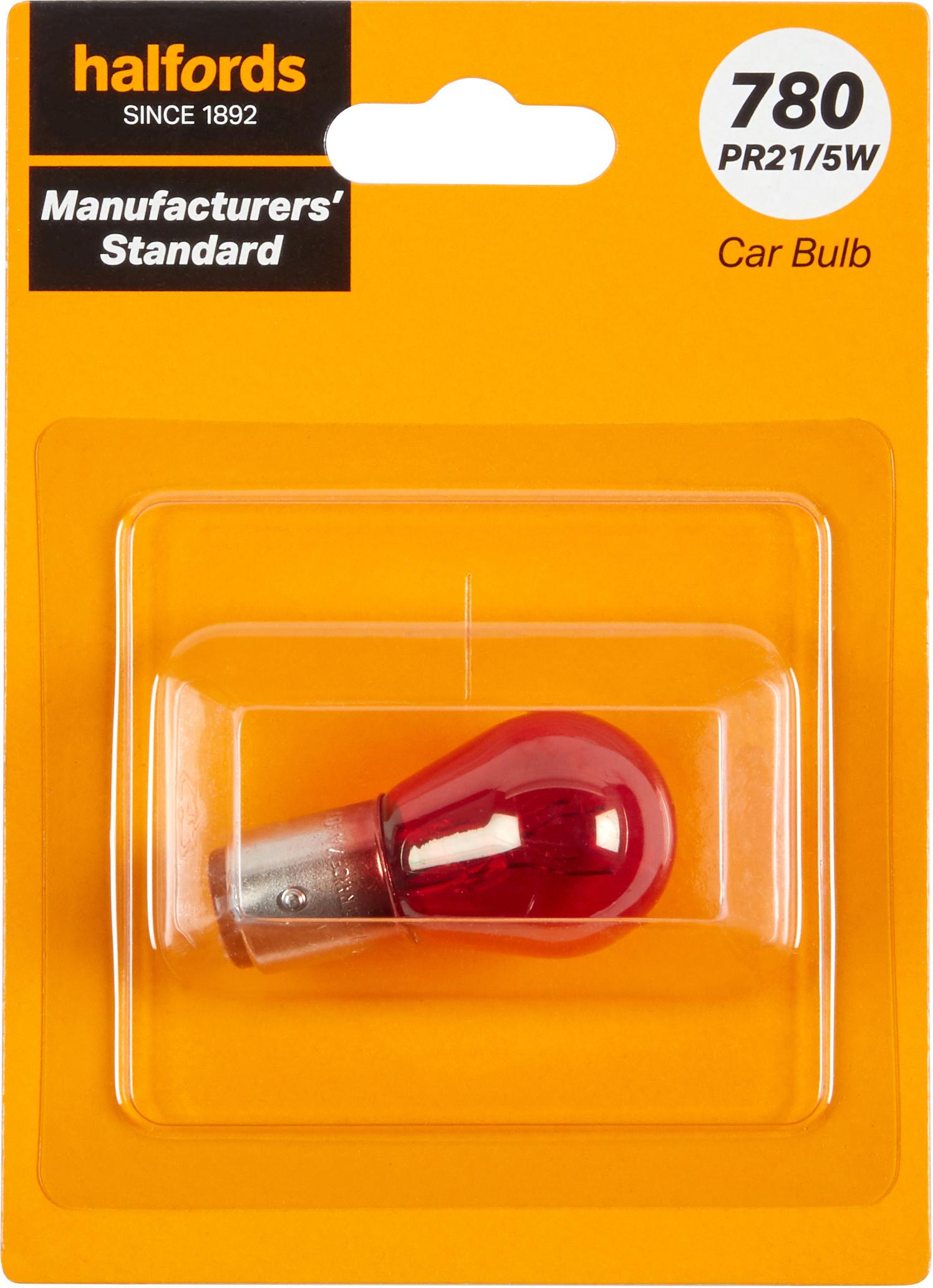 780 Pr21/5W Car Bulb Manufacturers Standard Halfords Single Pack