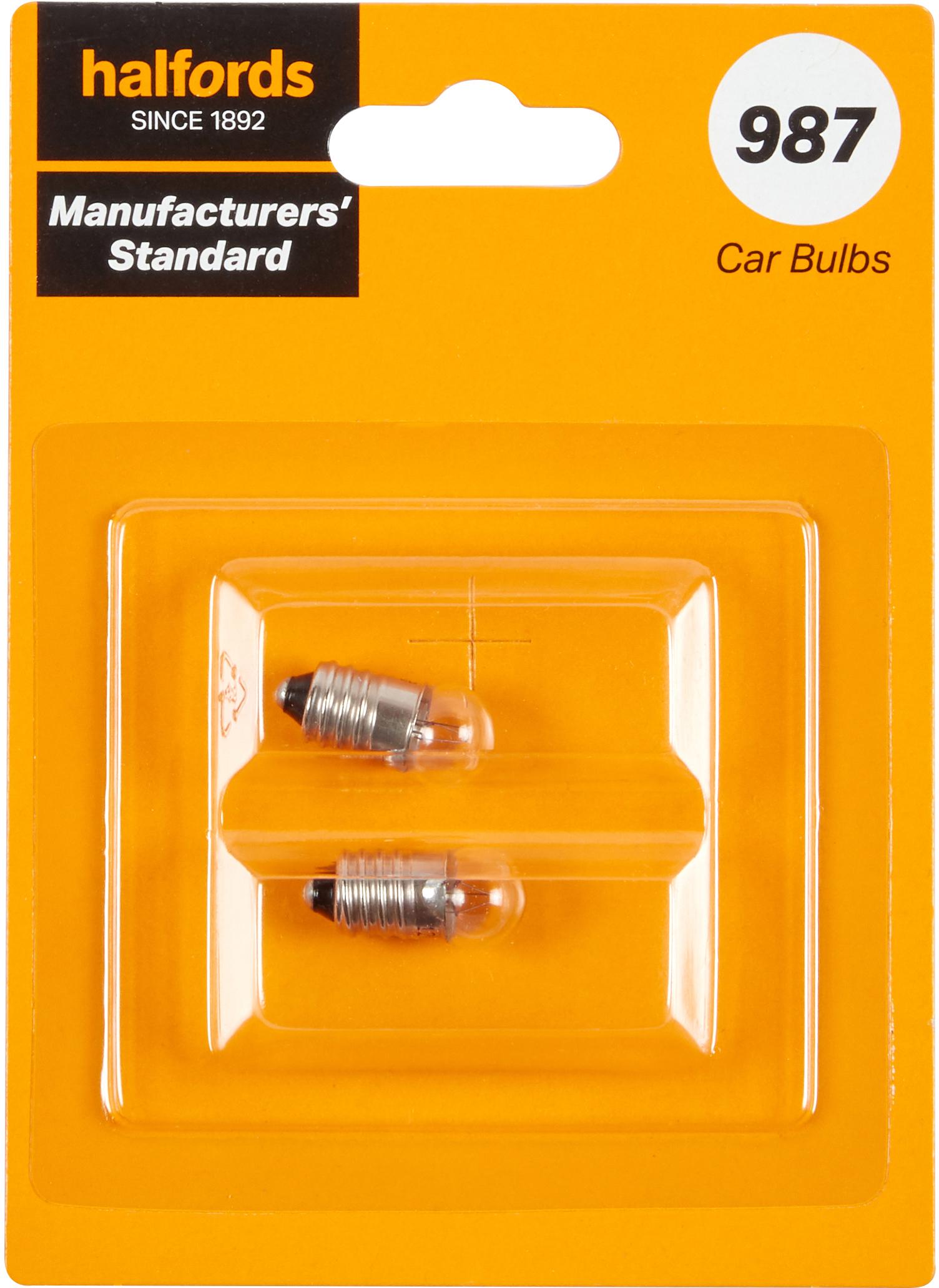 987 Car Bulb Manufacturers Standard Halfords Twin Pack