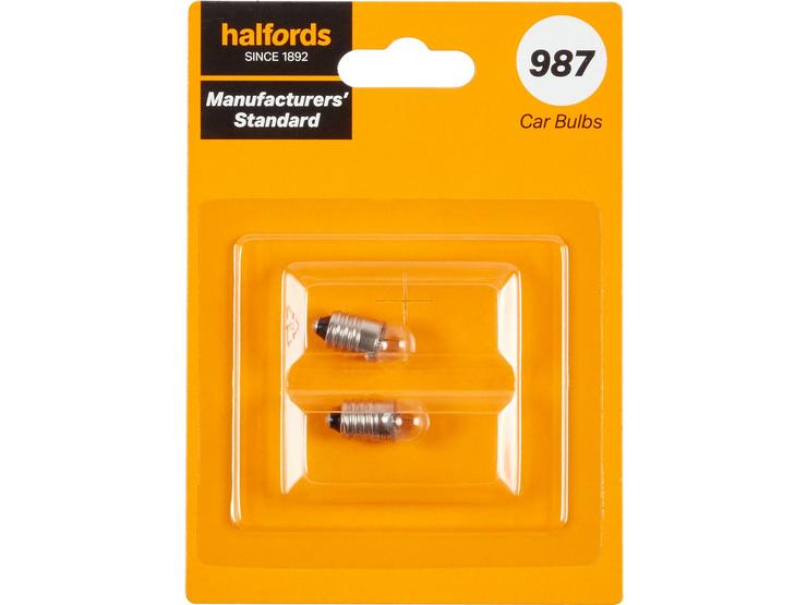 987 Car Bulb Manufacturers Standard Halfords Twin Pack