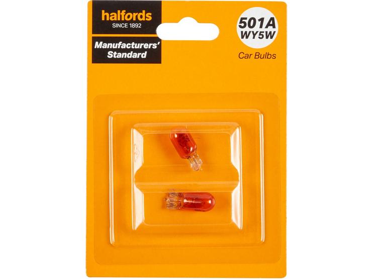 501A WY5W Car Bulb Manufacturers Standard Halfords Twin Pack