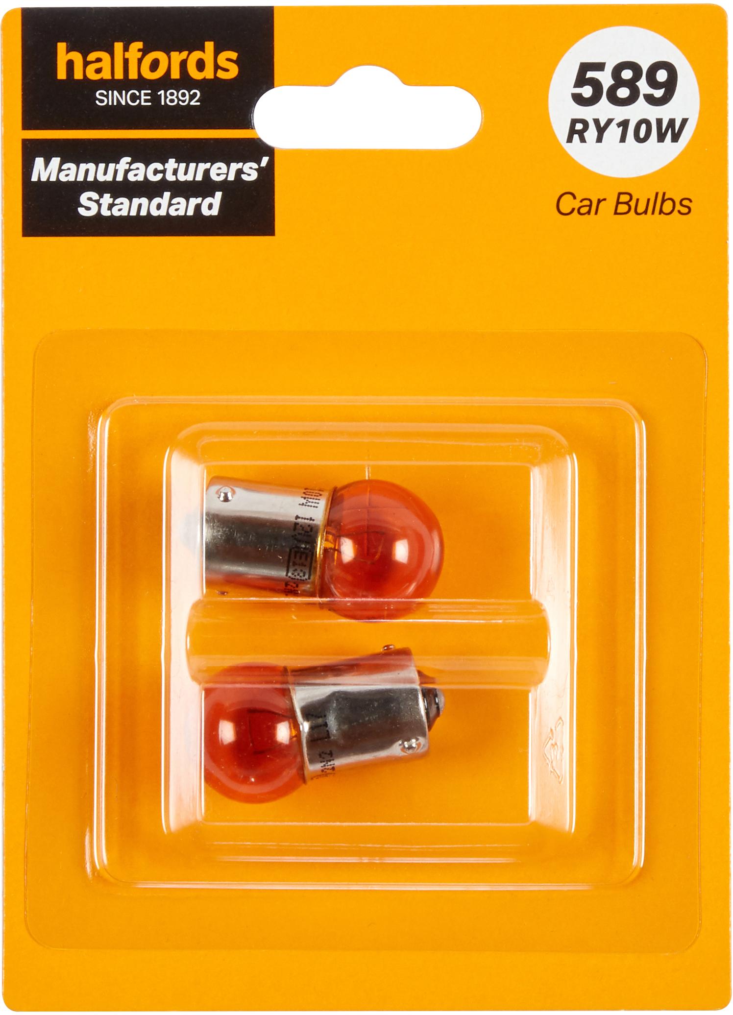589 Ry10W Car Bulb Manufacturers Standard Halfords Twin Pack