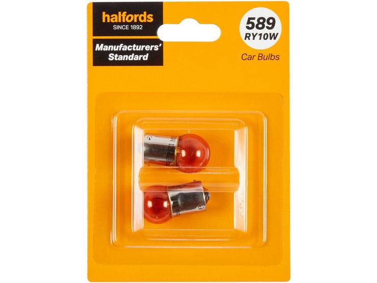 589 RY10W Car Bulb Manufacturers Standard Halfords Twin Pack