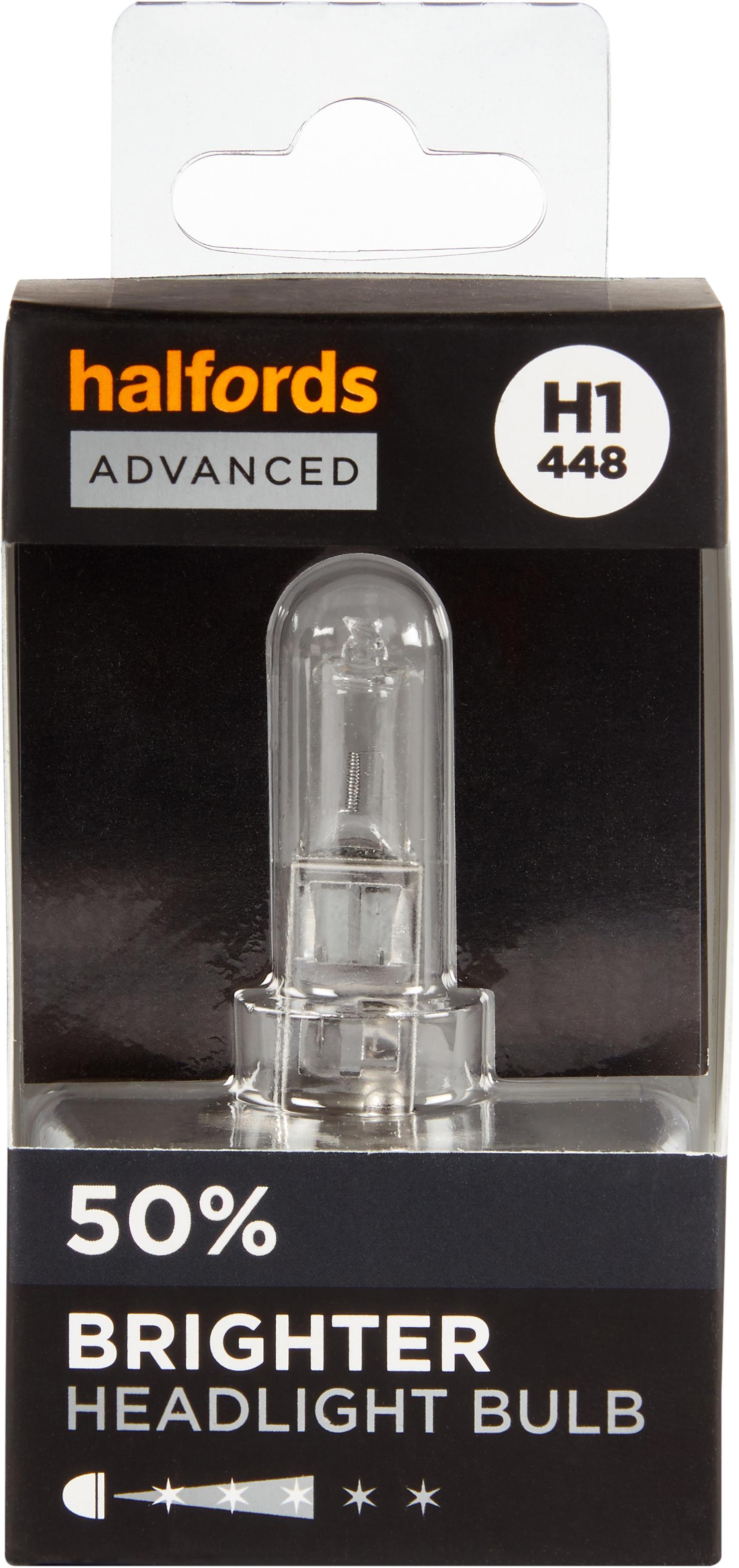 H1 448 Car Headlight Bulb Halfords Advanced Up To +50 Percent Brighter Single Pack