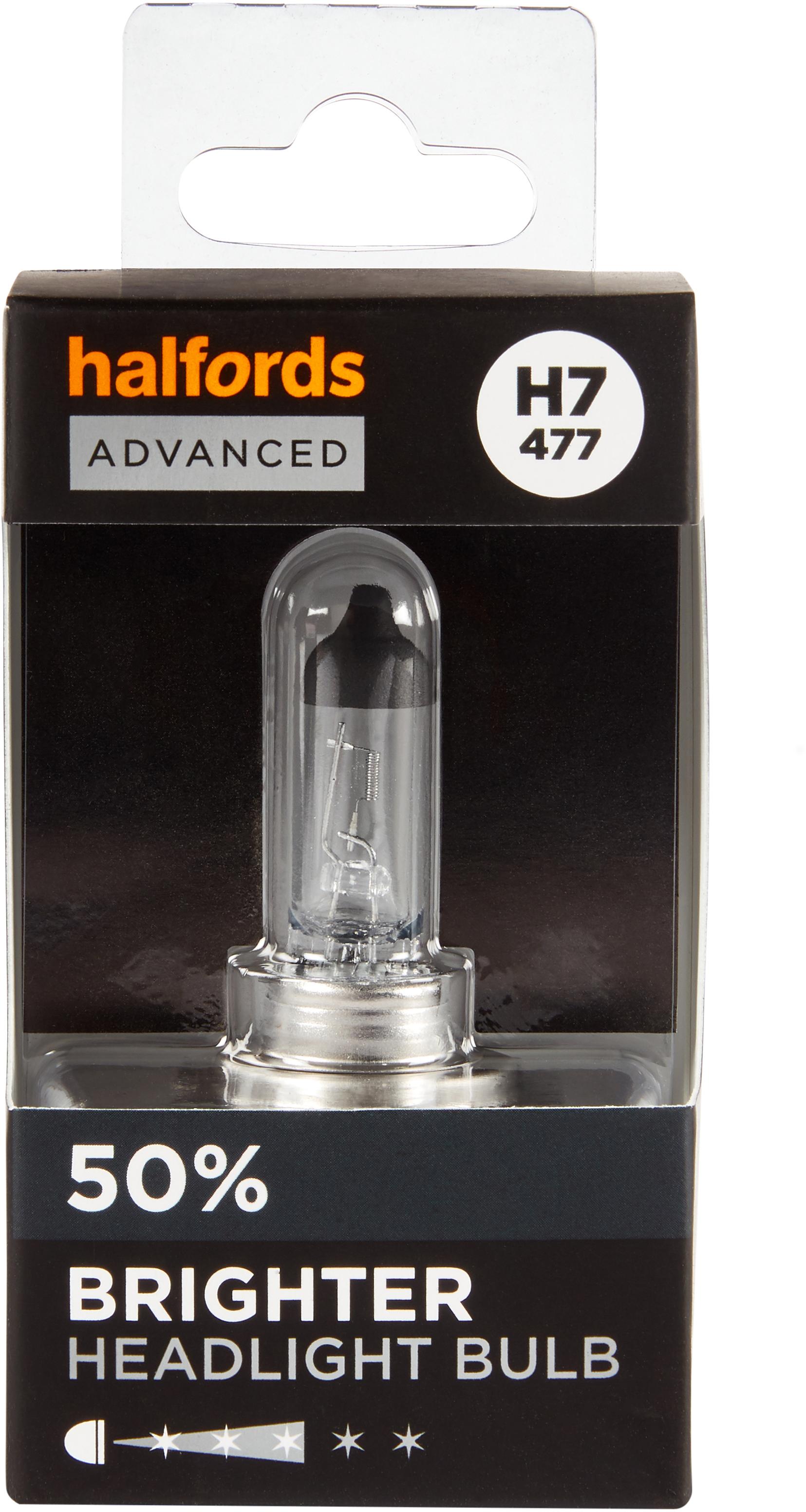 H7 477 Car Headlight Bulb Halfords Advanced Up To +50 percent Brighter Single Pack Halfords UK