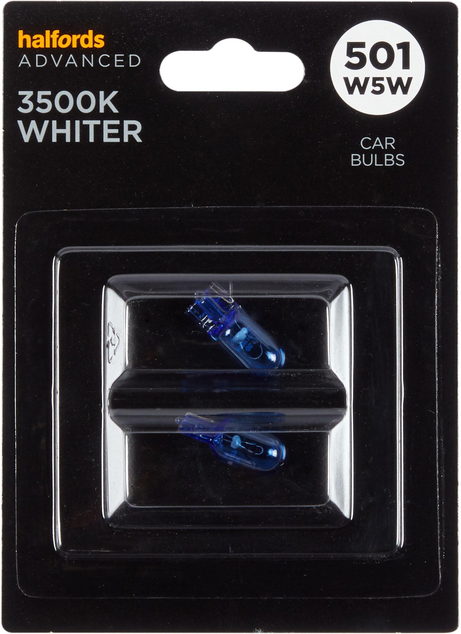 501 W5W 3500K Whiter Car Bulb Halfords Advanced Twin Pack