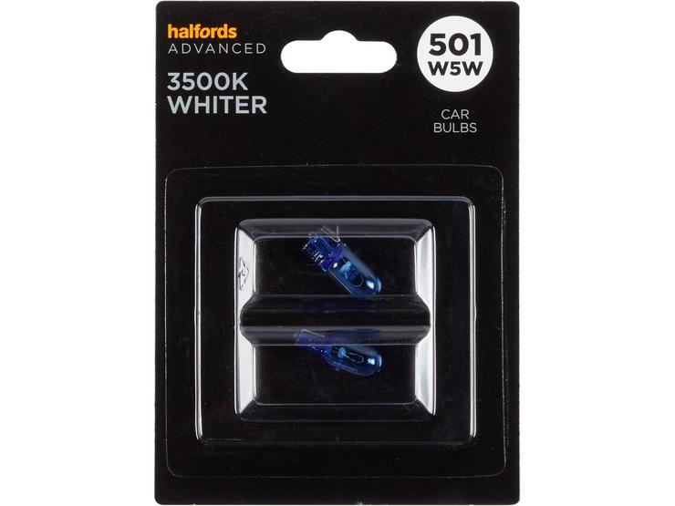 501 W5W 3500K Whiter Car Bulb Halfords Advanced Twin Pack