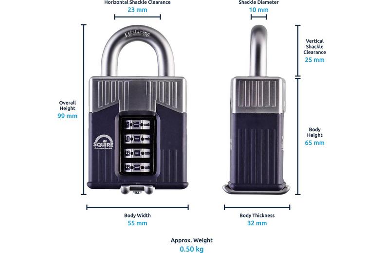 Squire Warrior Combi 55 Padlock Squire Warrior Combi 55 Padlock