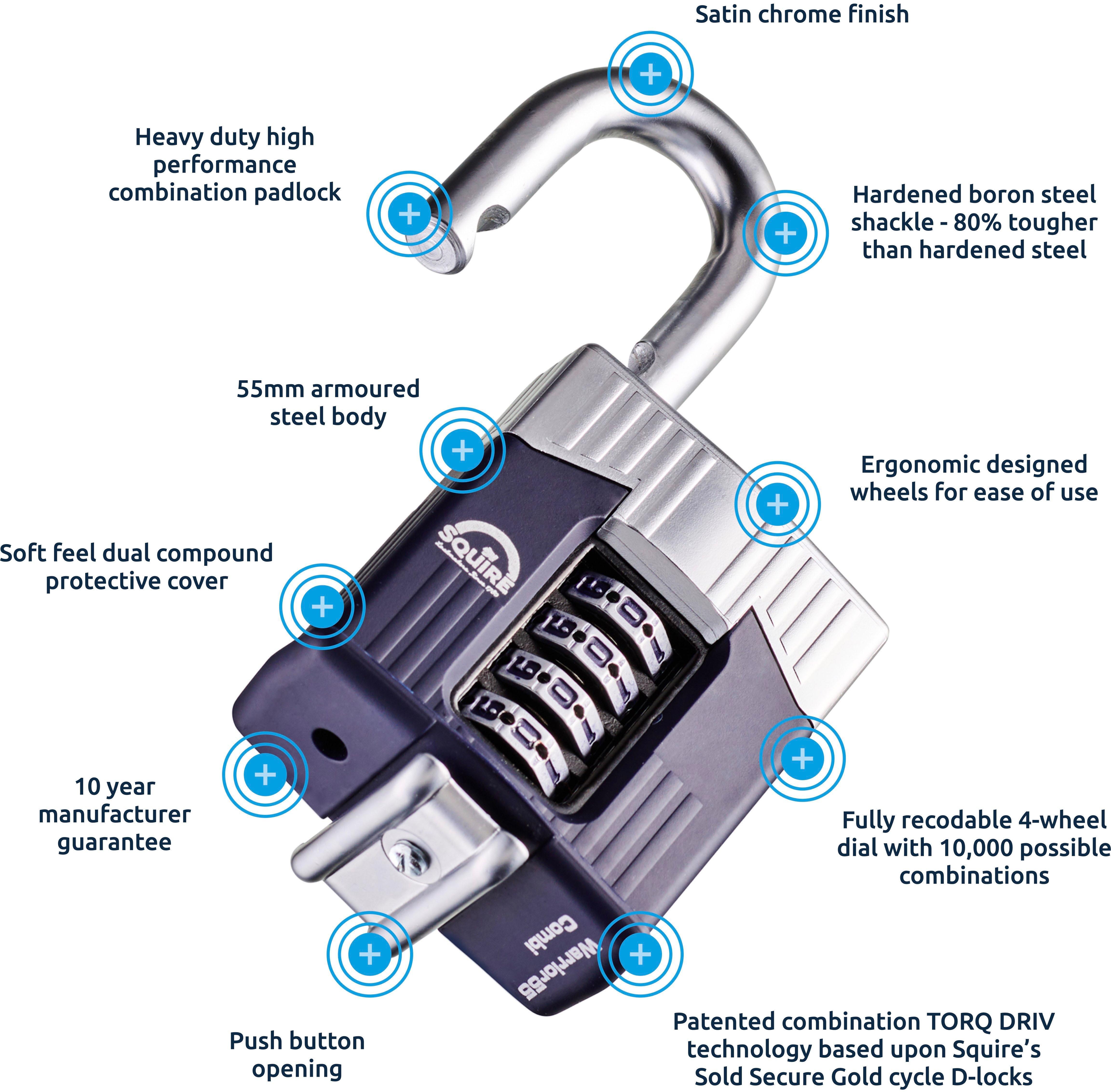 Squire Warrior Combi 55 Padlock