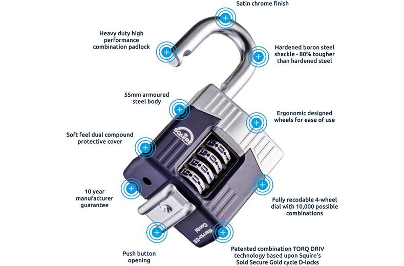 Squire Warrior Combi 55 Padlock Squire Warrior Combi 55 Padlock