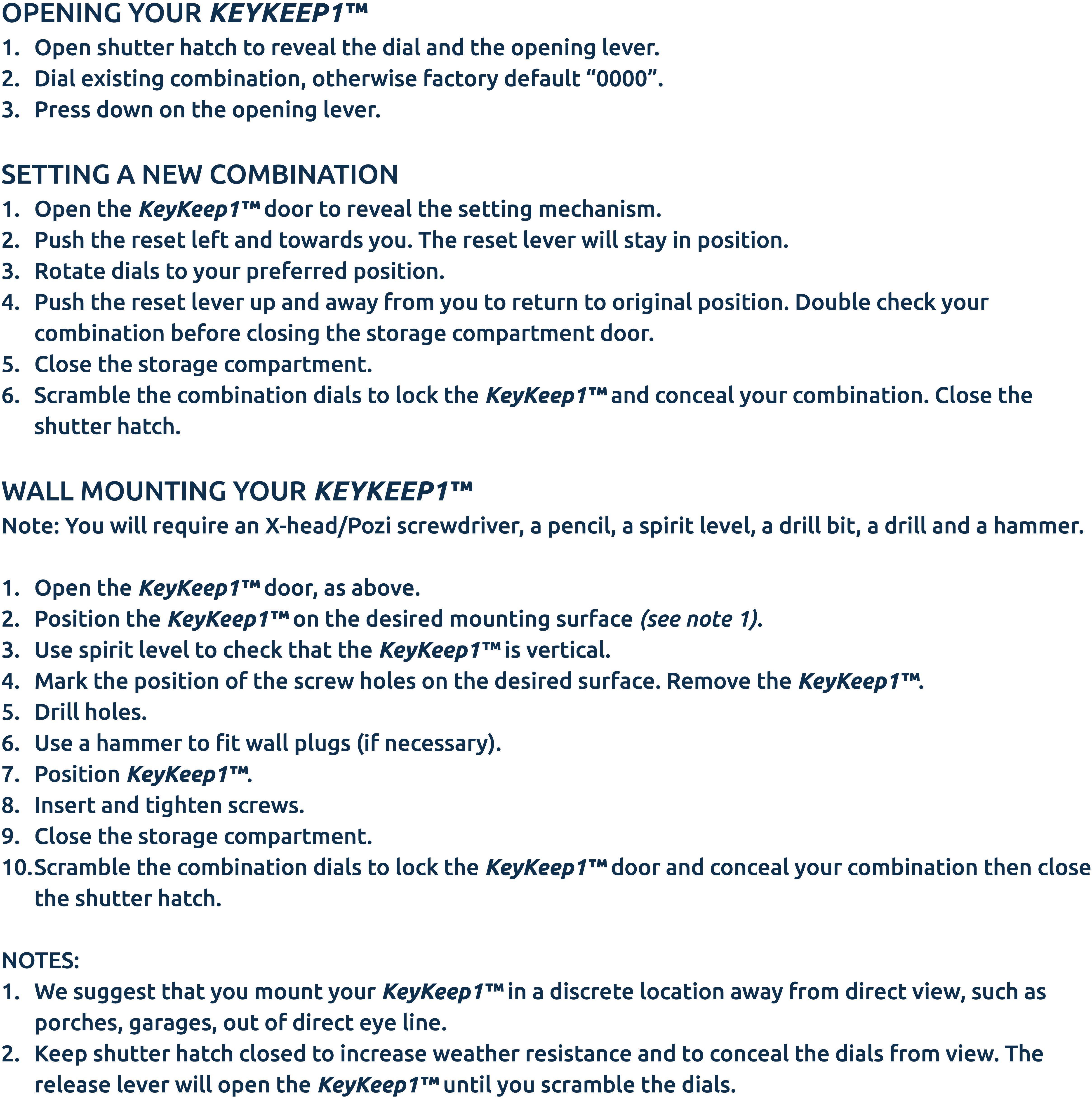 Squire KeyKeep1 Combinations Key Safe