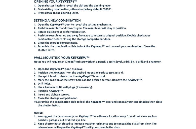 Squire KeyKeep1 Combinations Key Safe Squire KeyKeep1 Combinations Key Safe