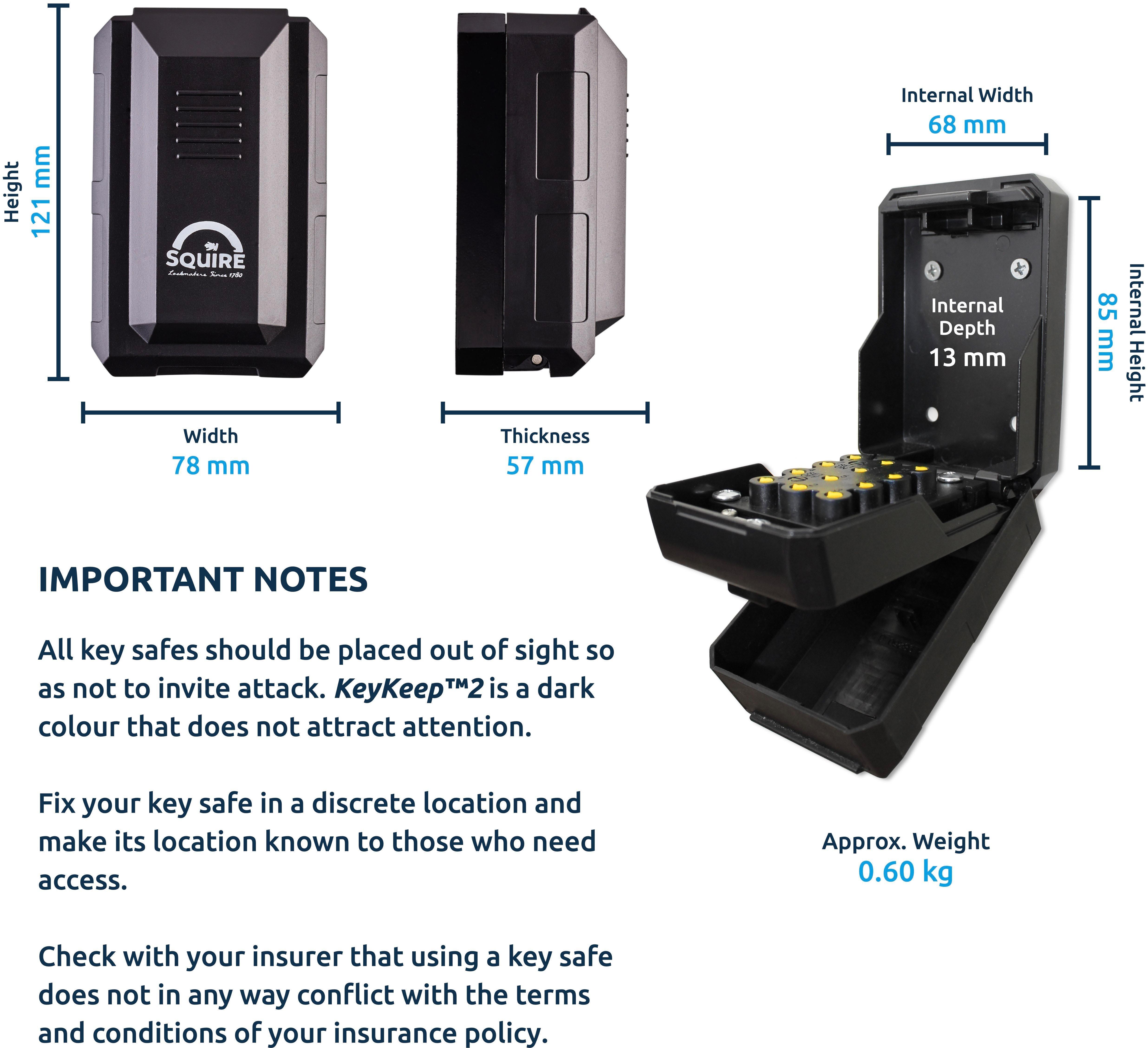 Squire KeyKeep2 Combinations Key Safe