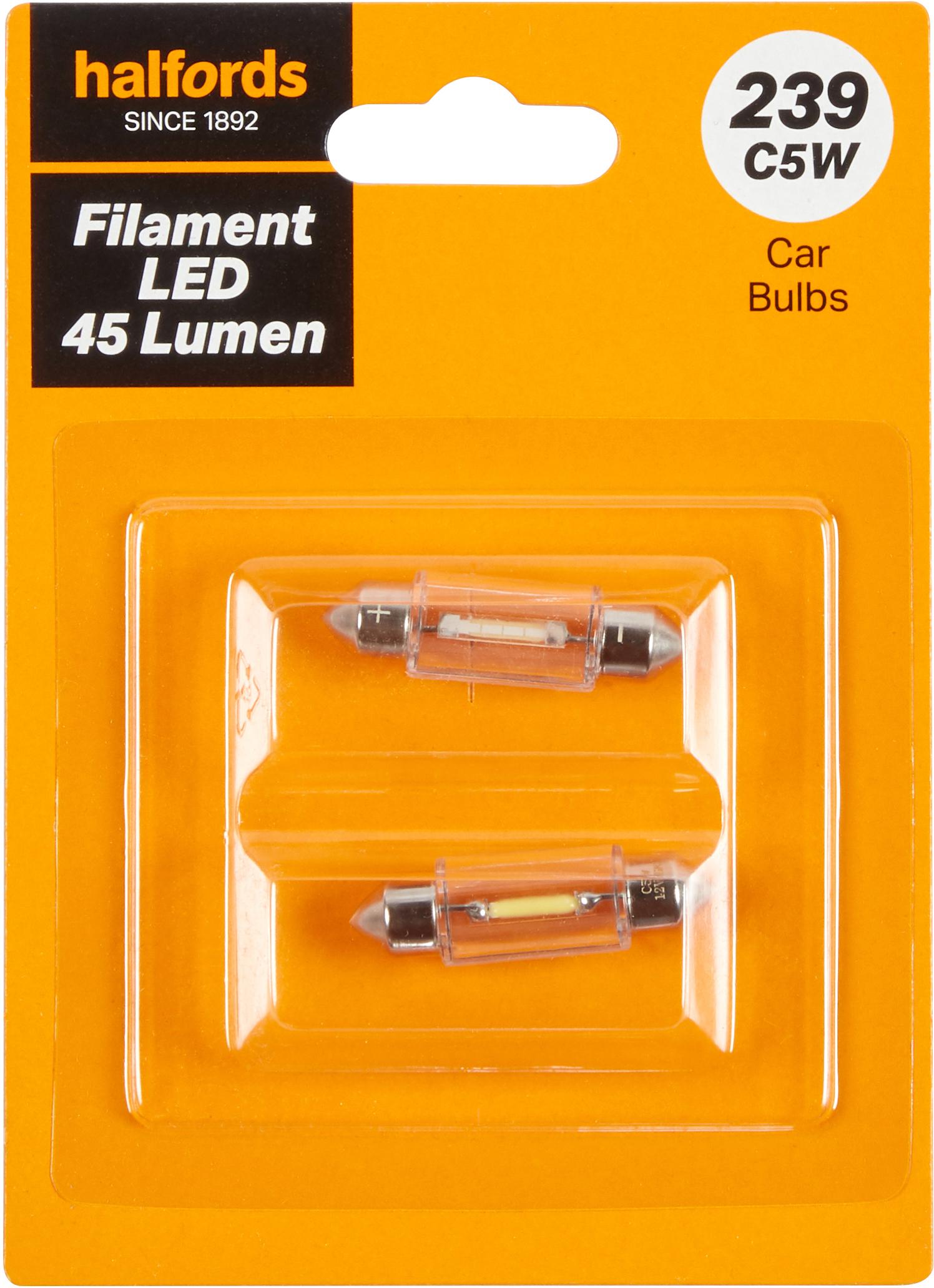 239 LED Car Bulb Halfords Filament Style Twin Pack