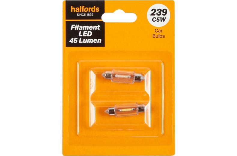 239 LED Car Bulb Halfords Filament Style Twin Pack 239 LED Car Bulb Halfords Filament Style Twin Pack