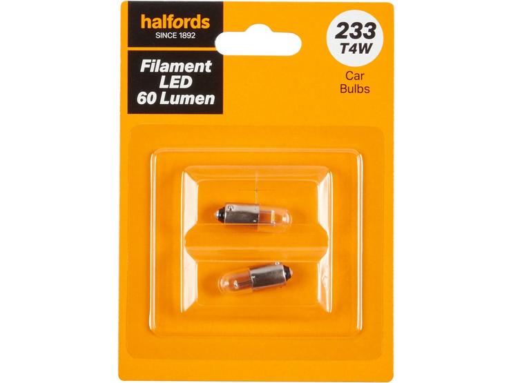 233 LED Car Bulb Halfords Filament Style Twin Pack