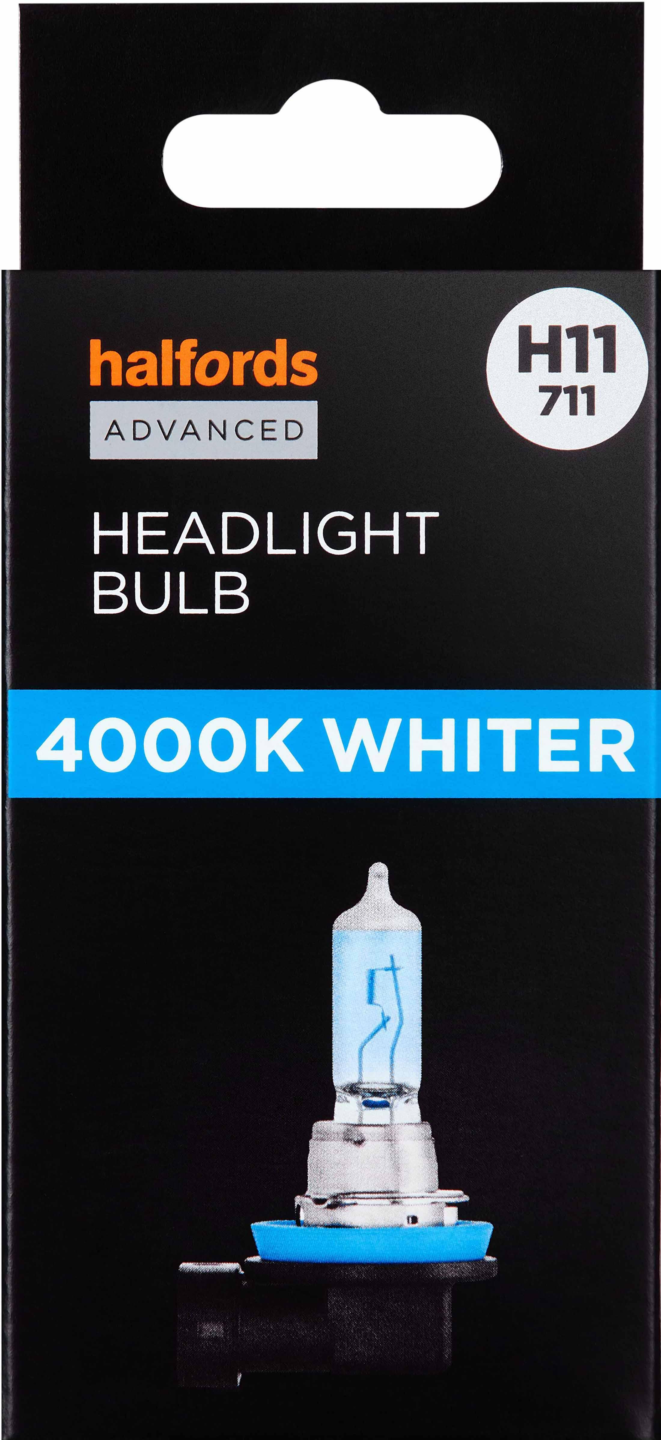 H11 711 Car Headlight Bulb Halfords Advanced White4000 Single Pack