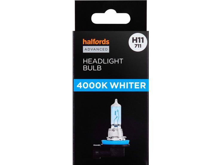 H11 711 Car Headlight Bulb Halfords Advanced White4000 Single Pack