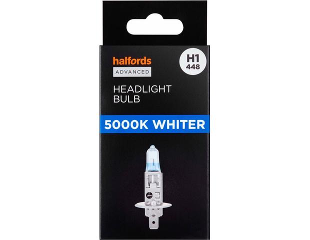 H1 448 Car Headlight Bulb Halfords Advanced White5000 Single Pack