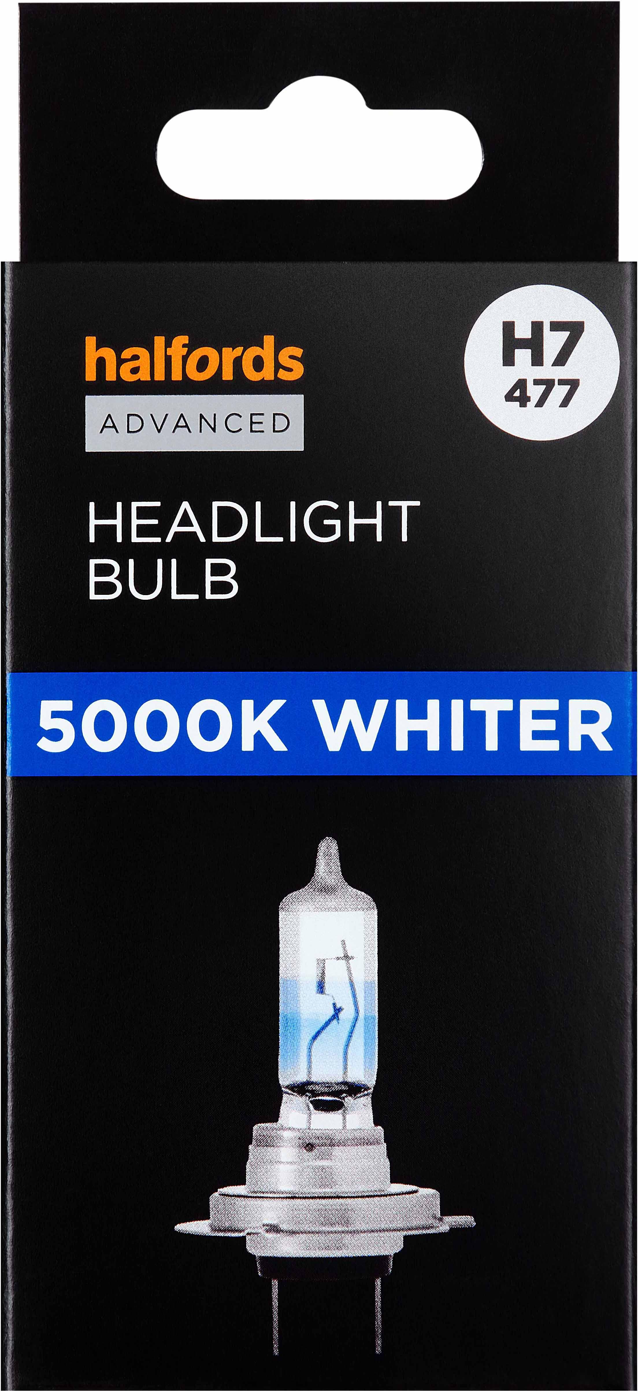 H7 477 Car Headlight Bulb Halfords Advanced White5000 Single Pack