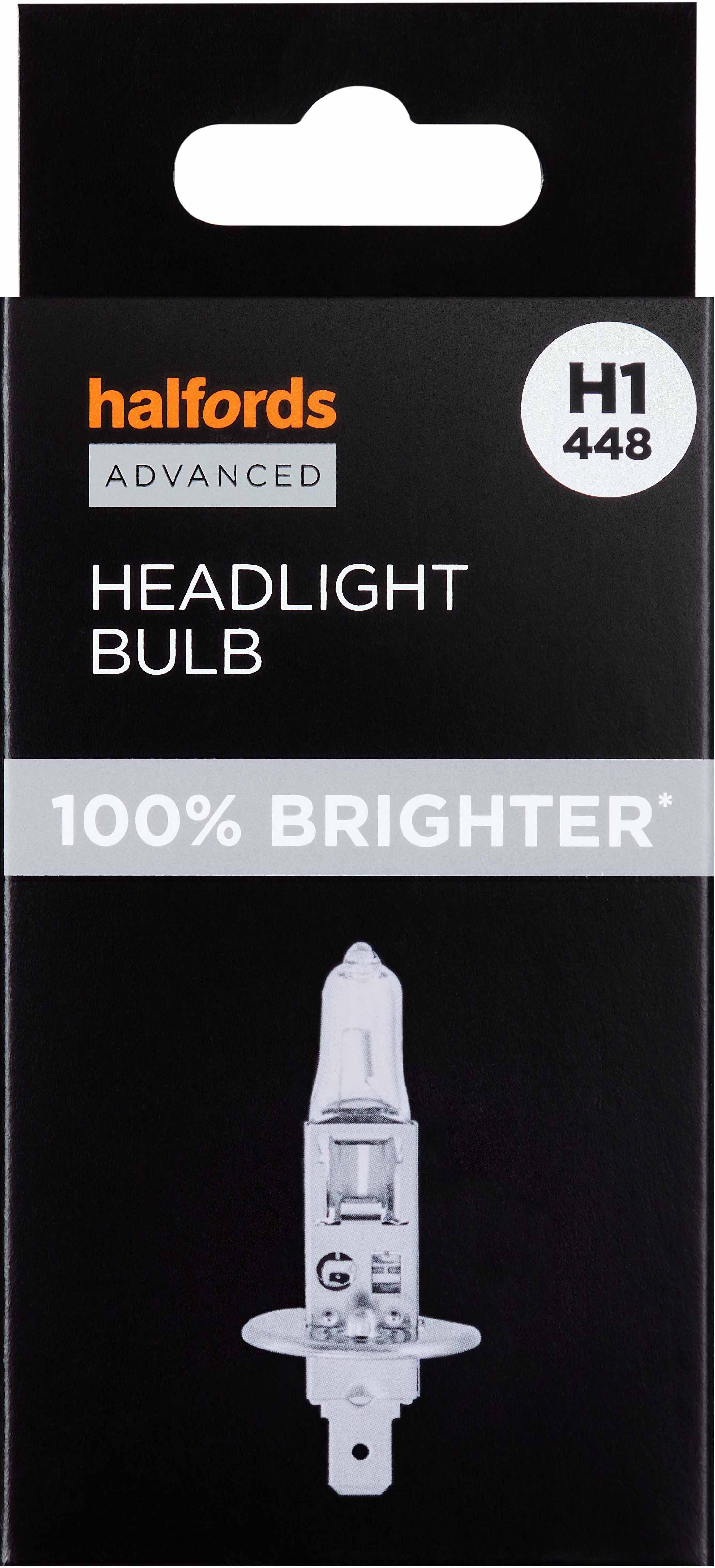 H1 448 Car Headlight Bulb Halfords Advanced Up To +100 Percent Brighter Single Pack