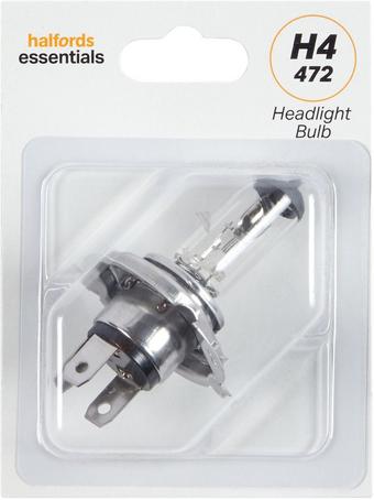 H4 472 Car Headlight Bulb Halfords Essentials Single Pack