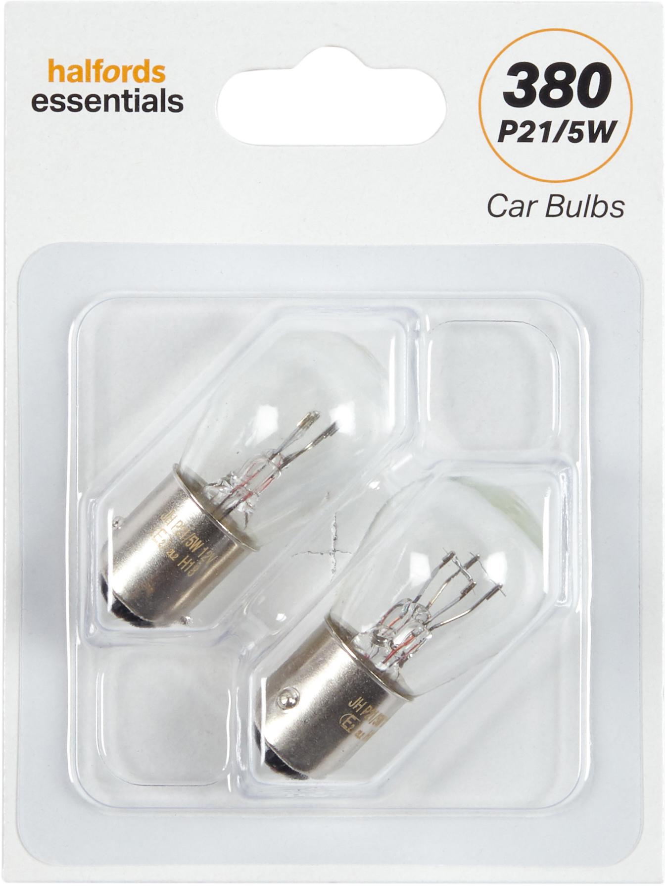 380 P21/5W Car Bulbs Halfords Essentials Twin Pack