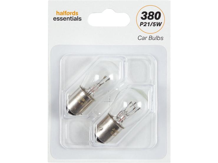 380 P21/5W Car Bulbs Halfords Essentials Twin Pack