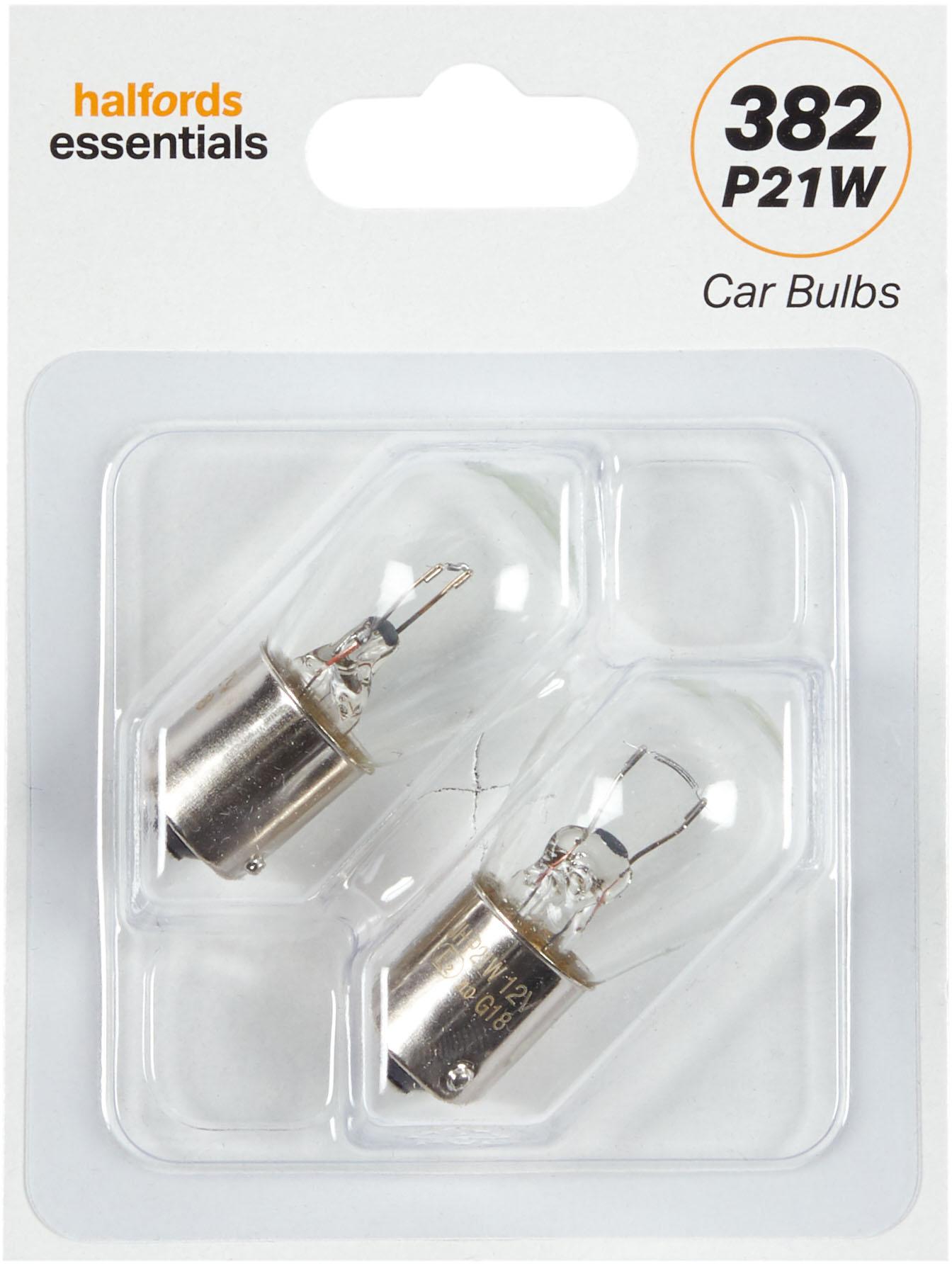 382 P21W Bulbs Halfords Essentials Twin Pack