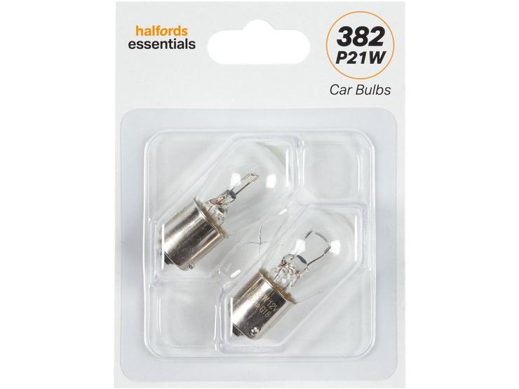 382 P21W Bulbs Halfords Essentials Twin Pack