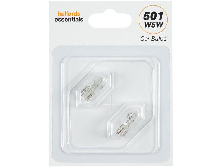 501 W5W Bulbs Halfords Essentials Twin Pack