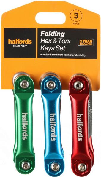 Halfords 3 Piece Folding Hex and Torx Key Sets