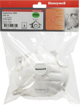 Honeywell SuperOne 3206 FFP2 NR D V Masks Pack 3